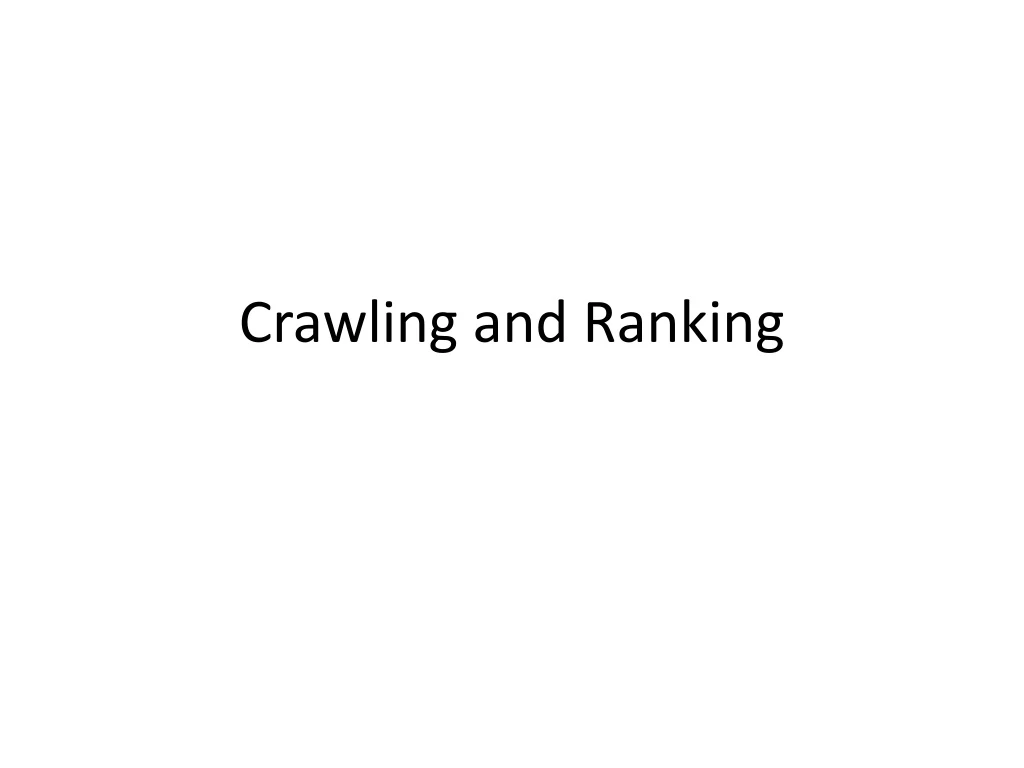 crawling and ranking