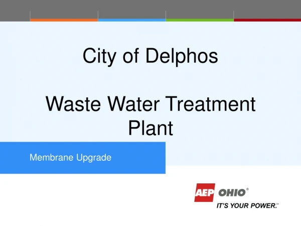 City of Delphos Waste Water Treatment Plant