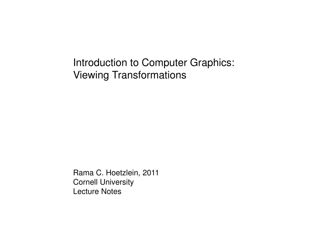 introduction to computer graphics viewing