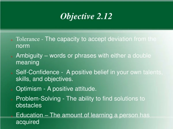 Objective 2.12