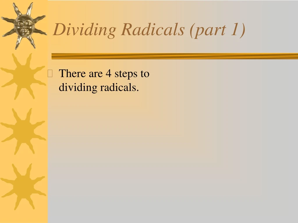 dividing radicals part 1