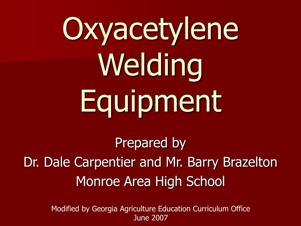 oxyacetylene welding equipment
