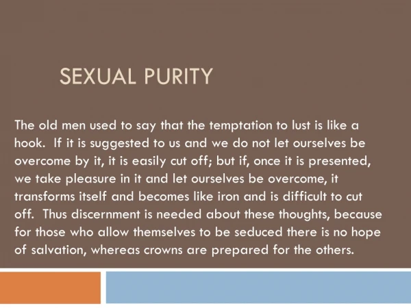 Sexual Purity