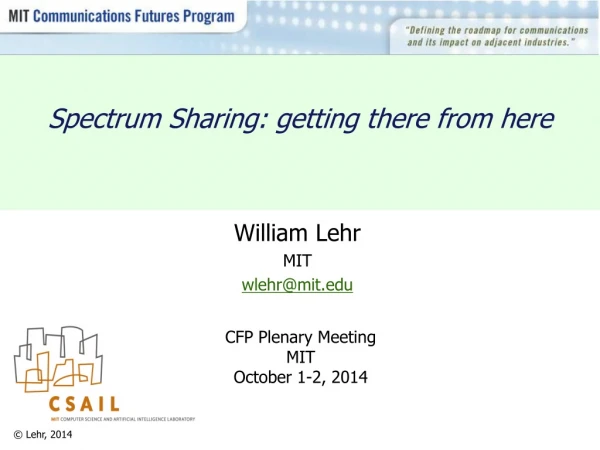 Spectrum Sharing: getting there from here