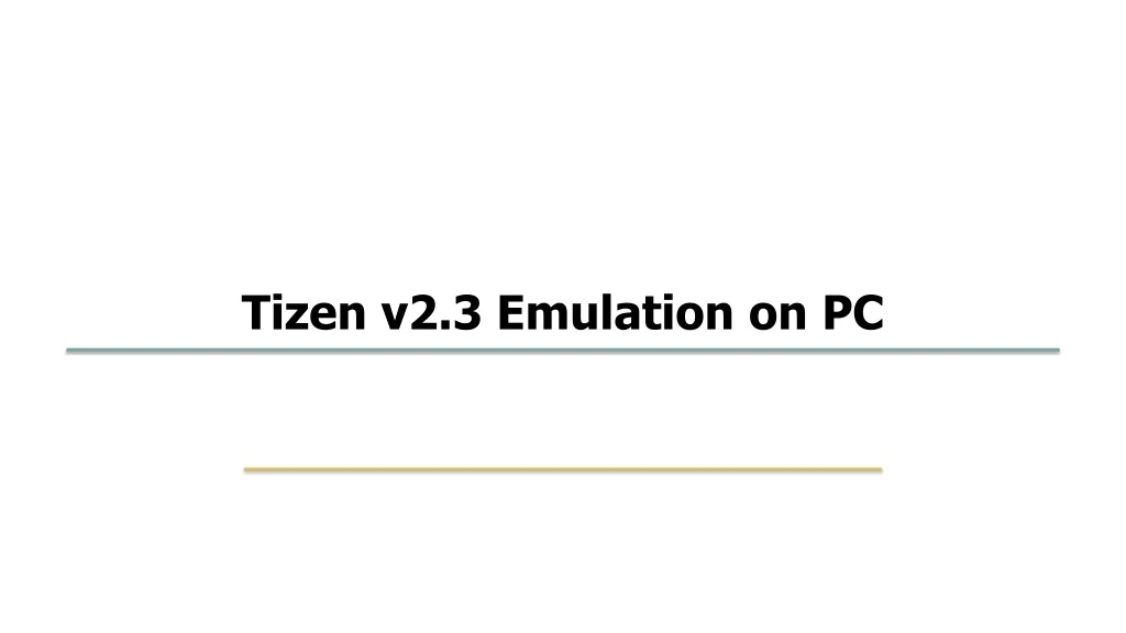 tizen v2 3 emulation on pc