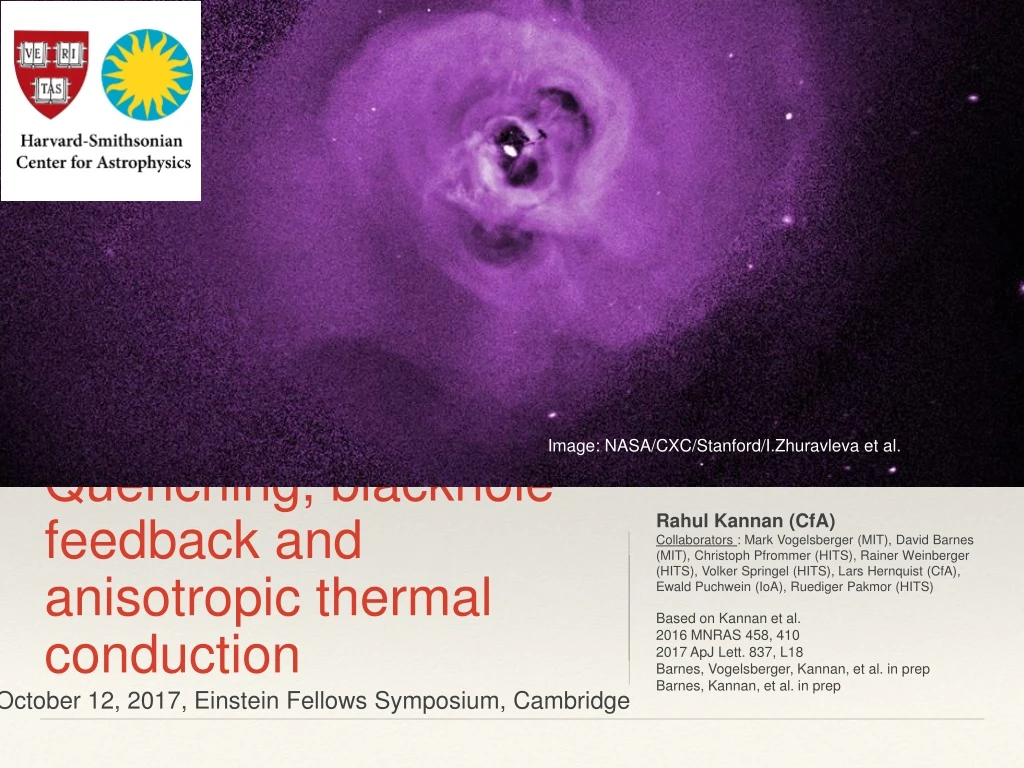 quenching blackhole feedback and anisotropic thermal conduction