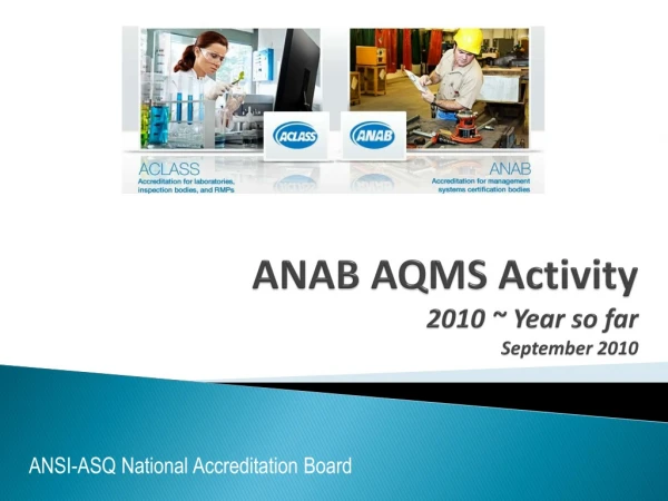 ANAB AQMS Activity 2010 ~ Year so far September 2010