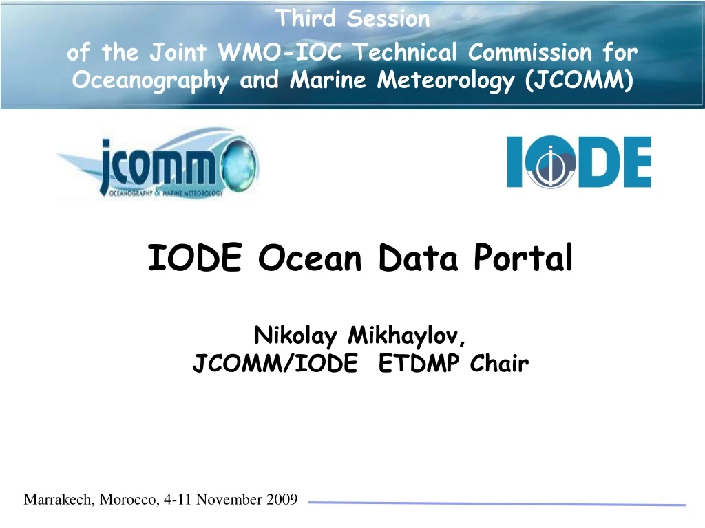 t hird session of the joint wmo ioc technical