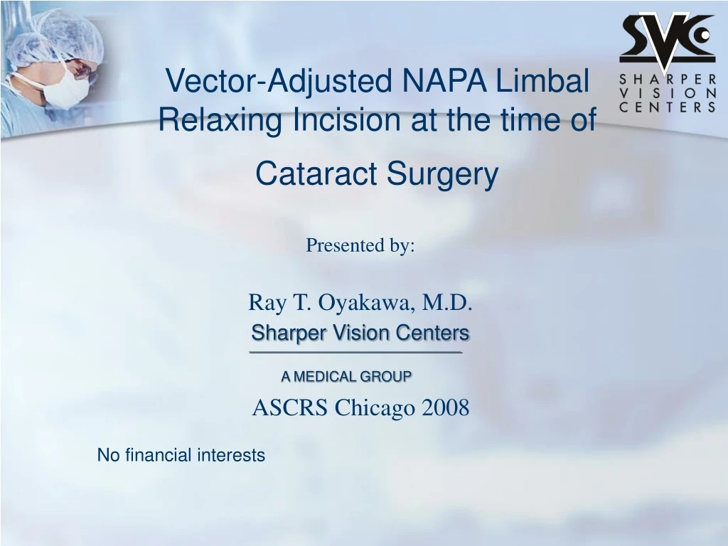 vector adjusted napa limbal relaxing incision