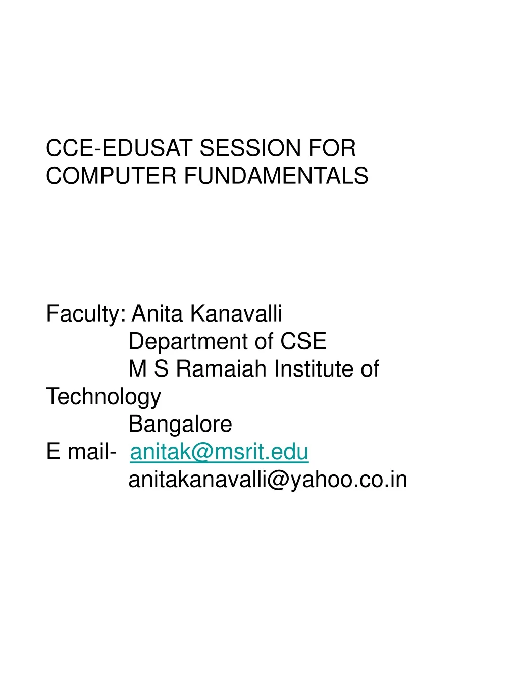 cce edusat session for computer fundamentals