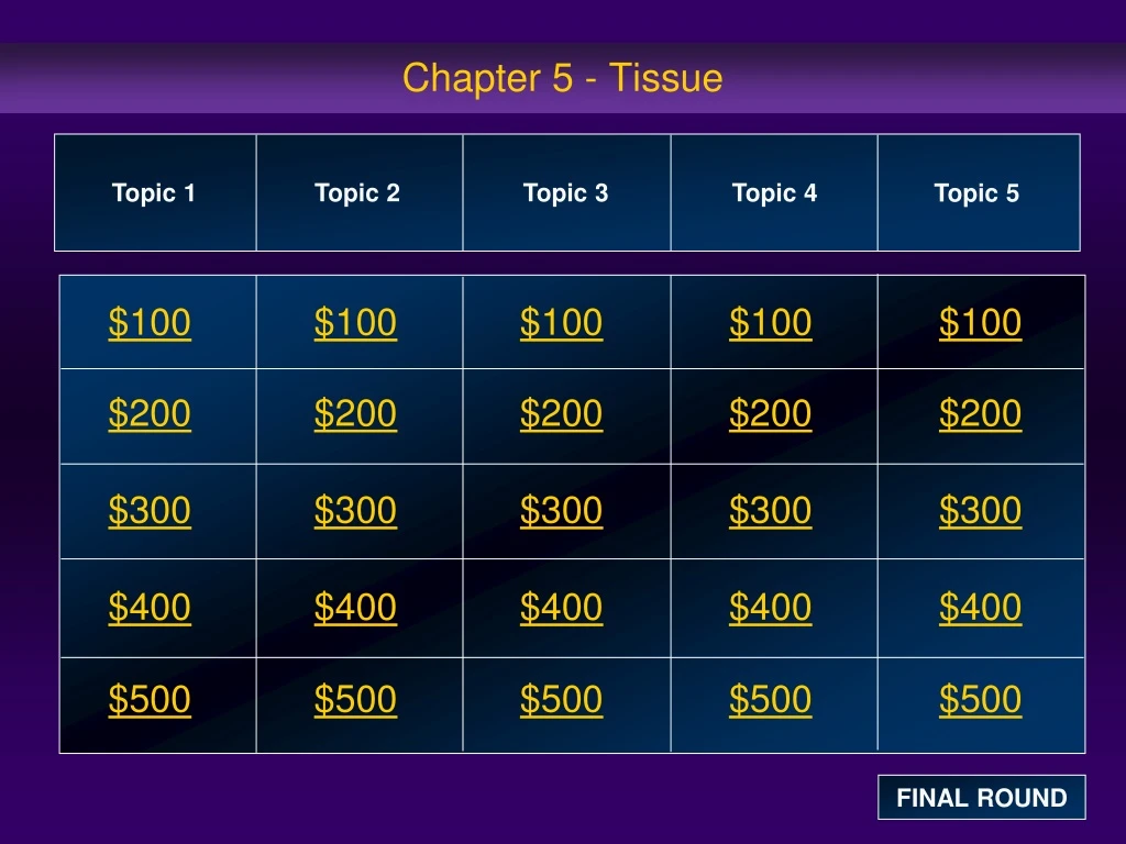 chapter 5 tissue