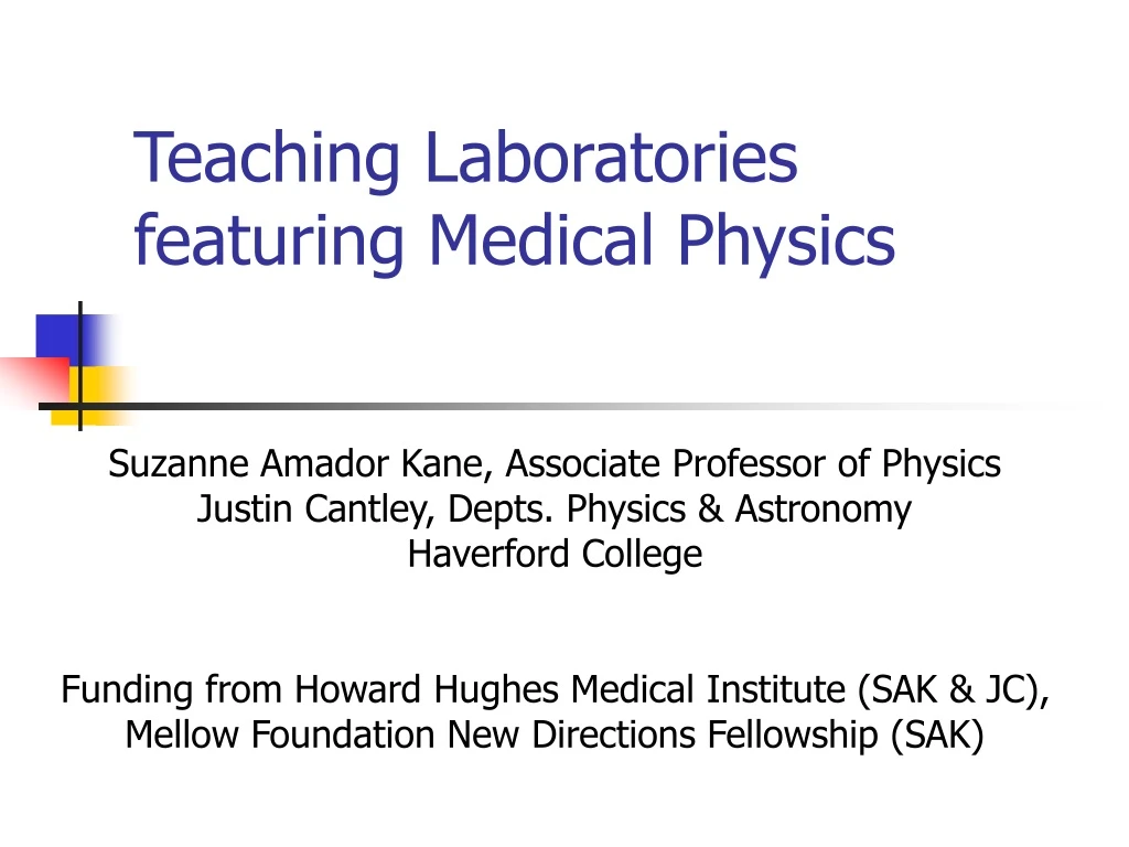 teaching laboratories featuring medical physics