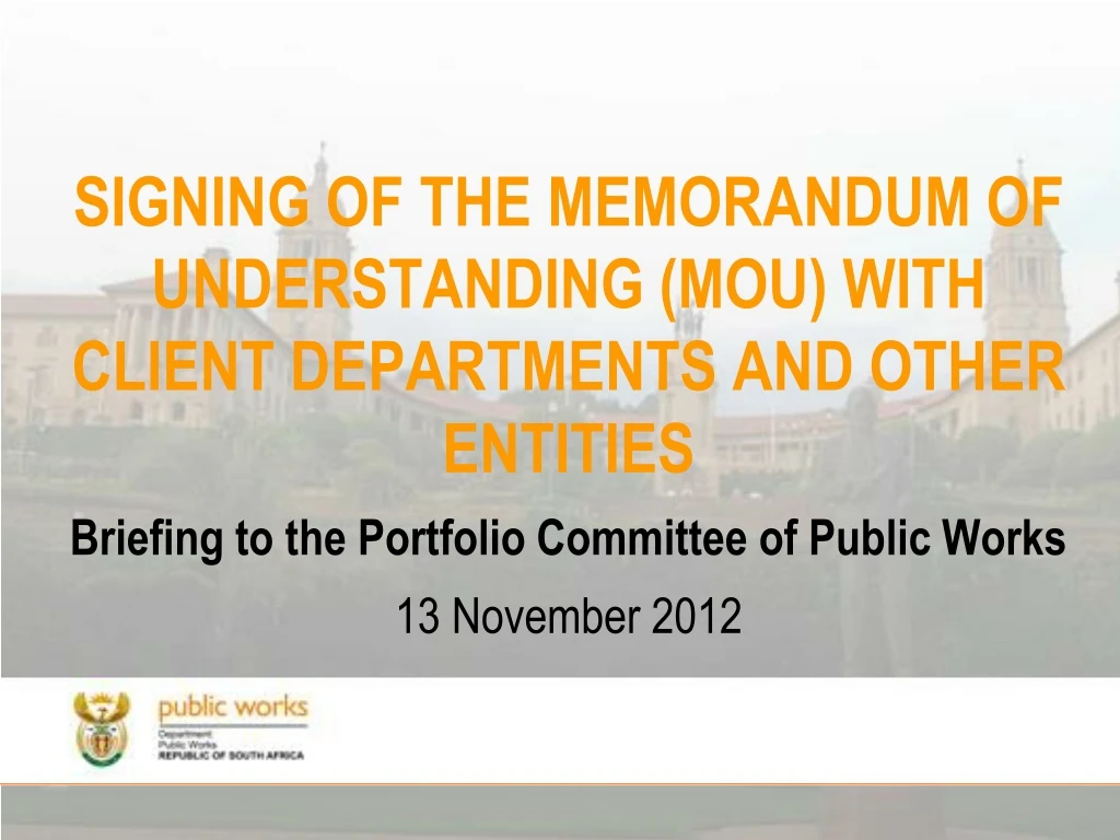 signing of the memorandum of understanding