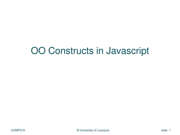 OO Constructs in Javascript