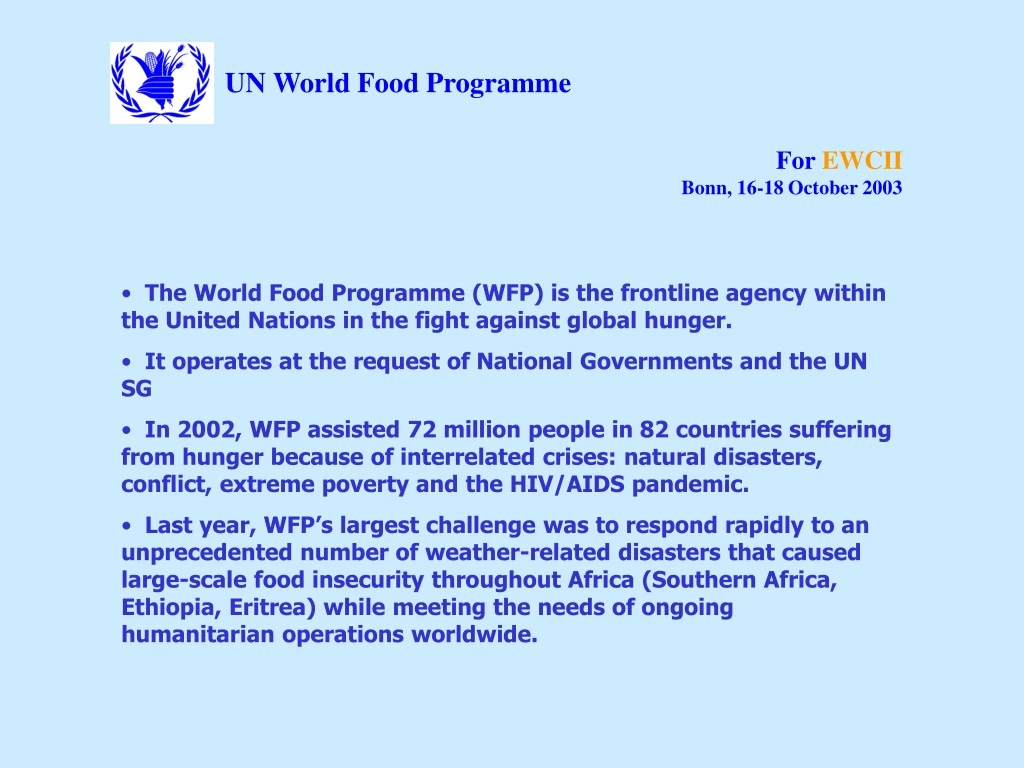 un world food programme