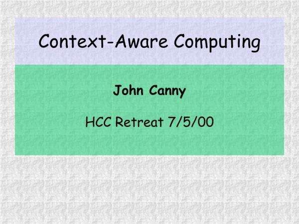 Context-Aware Computing
