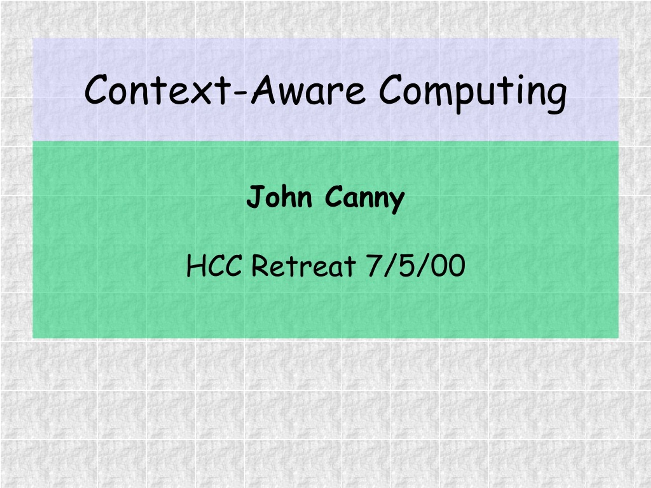 Contextual Data Analysis for Activity-Based Computing - slide 1