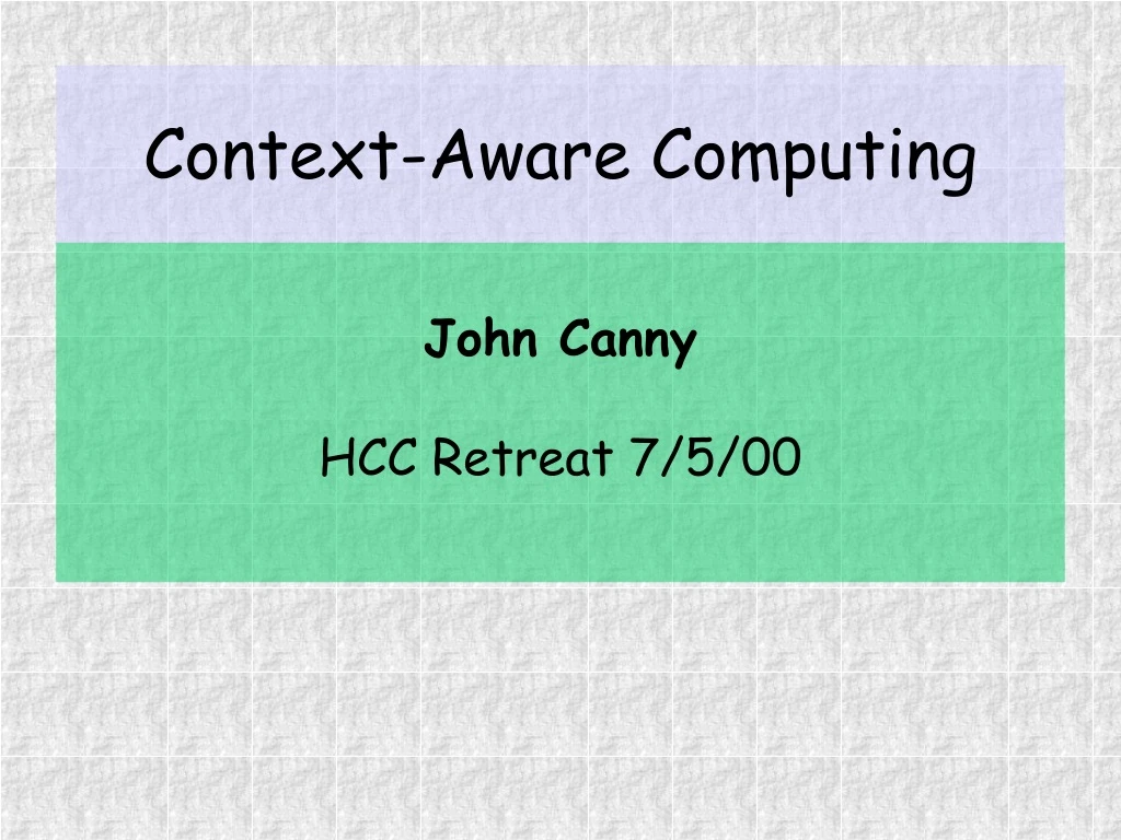 context aware computing
