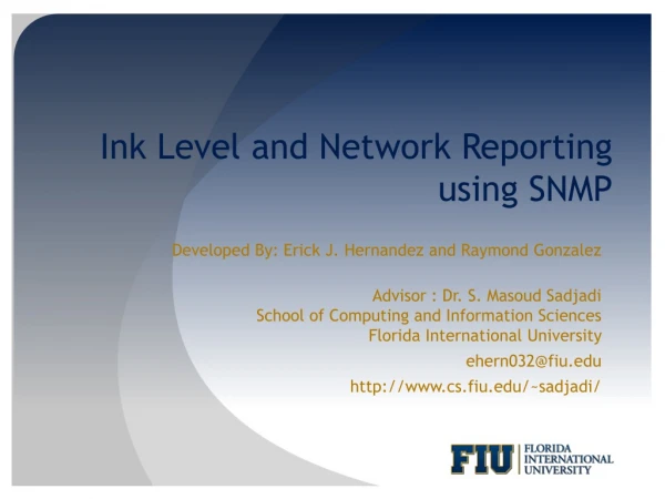 Ink Level and Network Reporting using SNMP