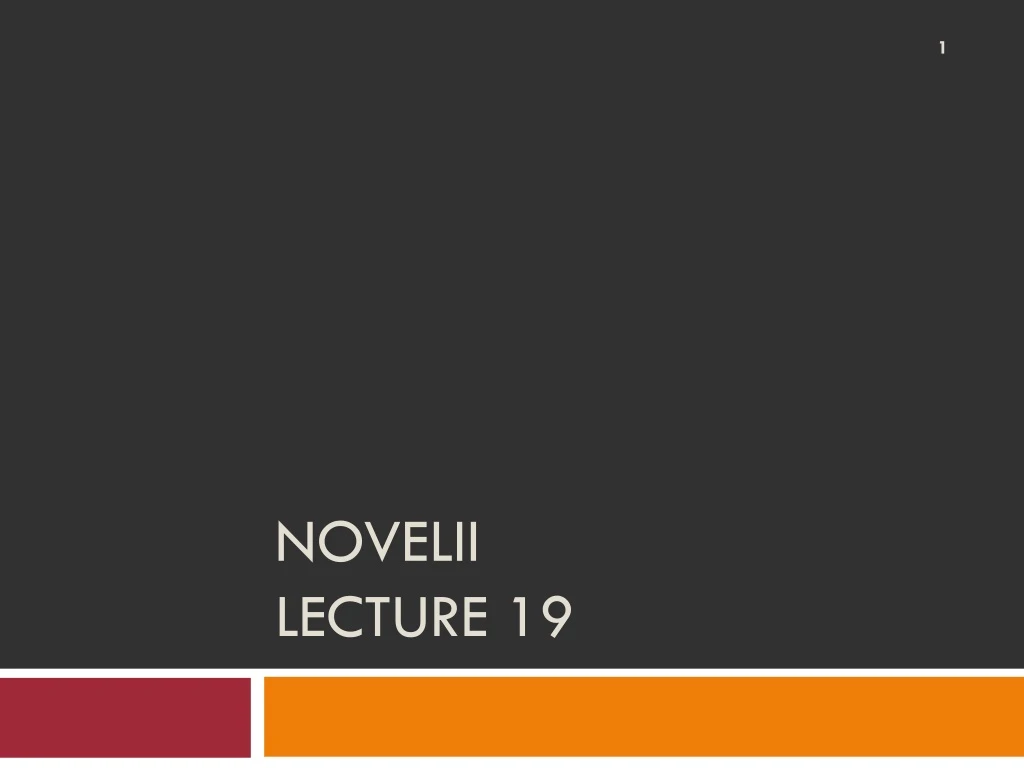 novelii lecture 19