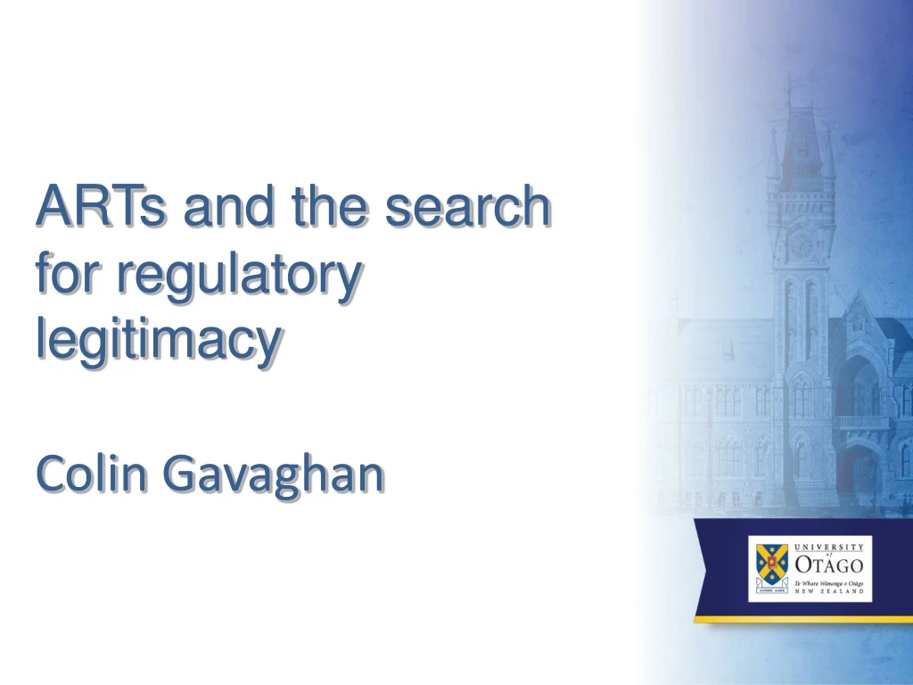 arts and the search for regulatory legitimacy colin gavaghan
