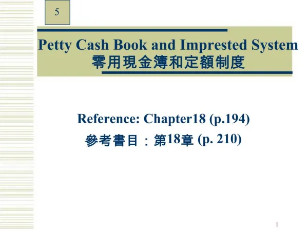 Petty Cash Book and Imprested System