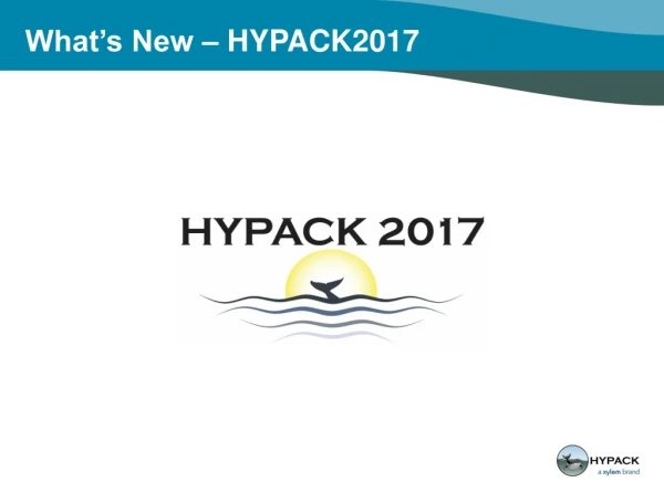 What’s New – HYPACK2017