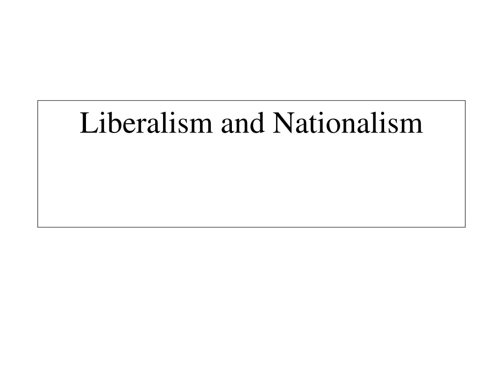 liberalism and nationalism