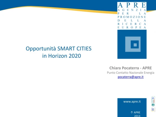 Opportunità SMART CITIES in Horizon 2020