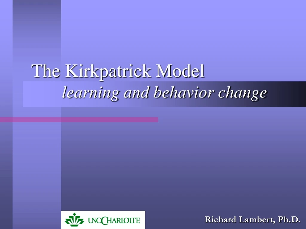 the kirkpatrick model learning and behavior change