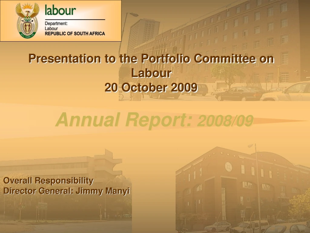 presentation to the portfolio committee on labour