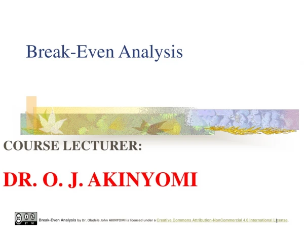 Break-Even Analysis