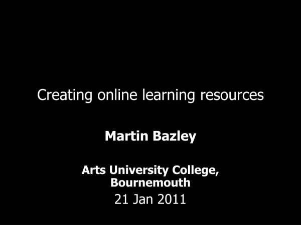 Creating online learning resources