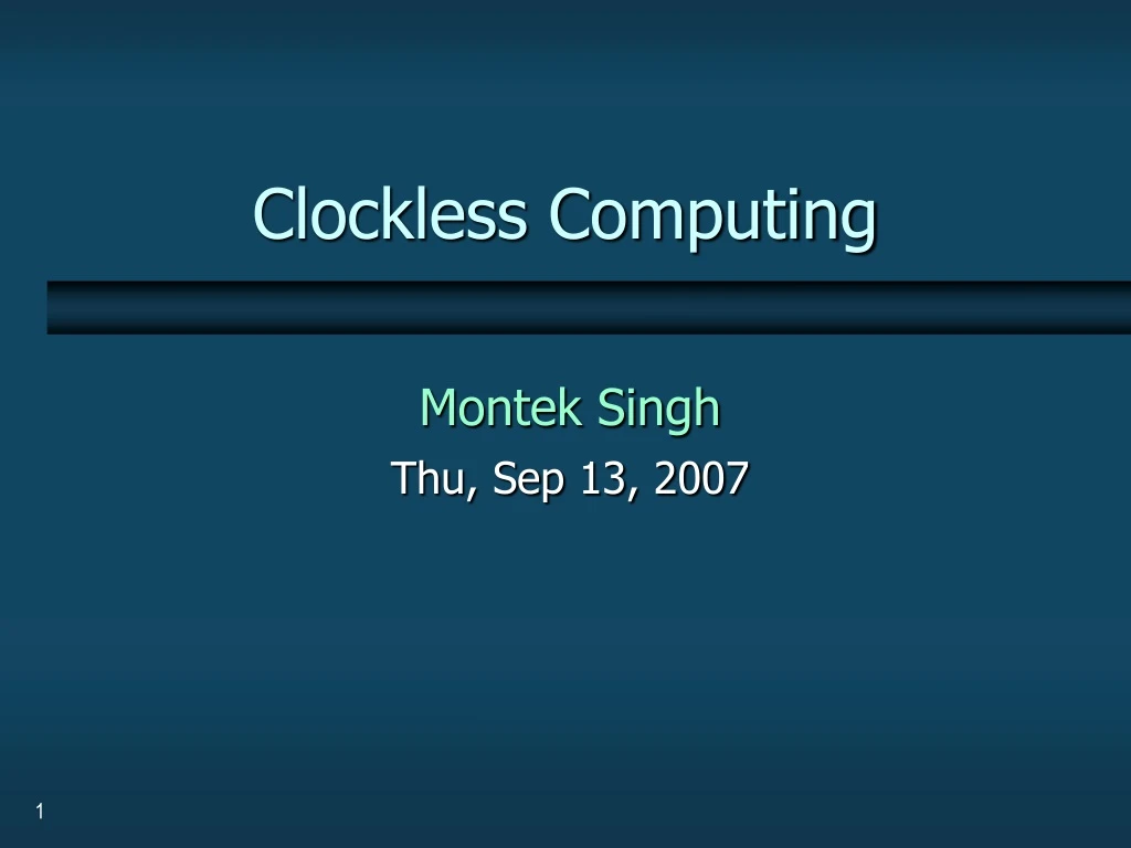 clockless computing