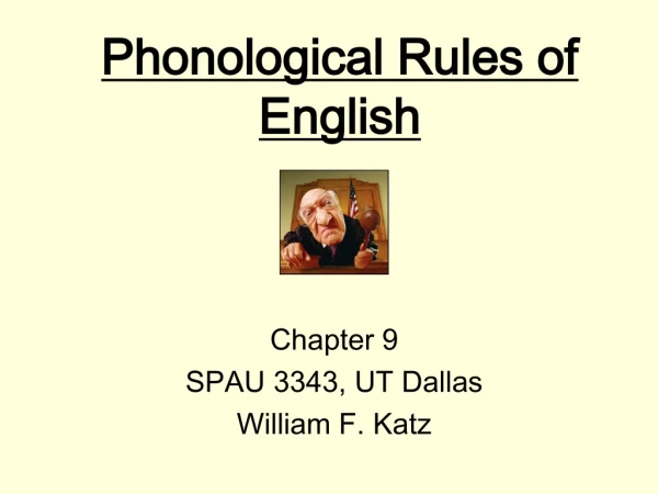 Phonological Rules of English