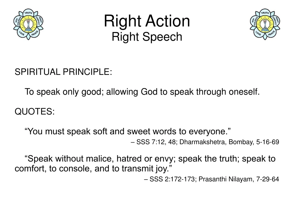 right action right speech
