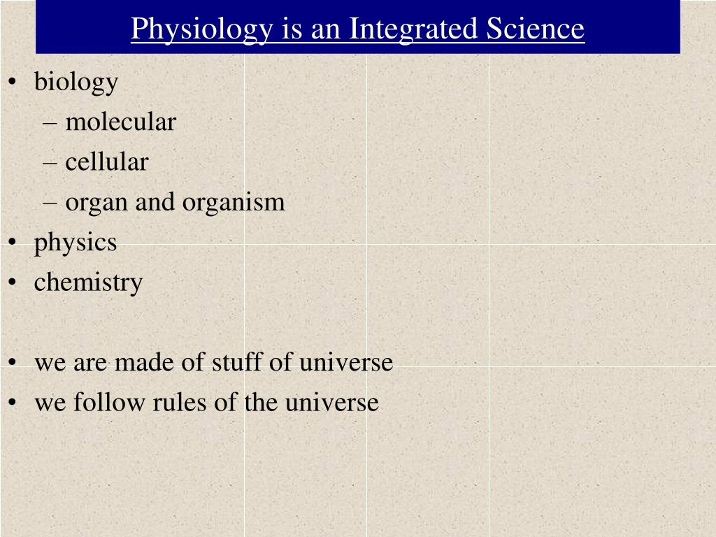 physiology is an integrated science