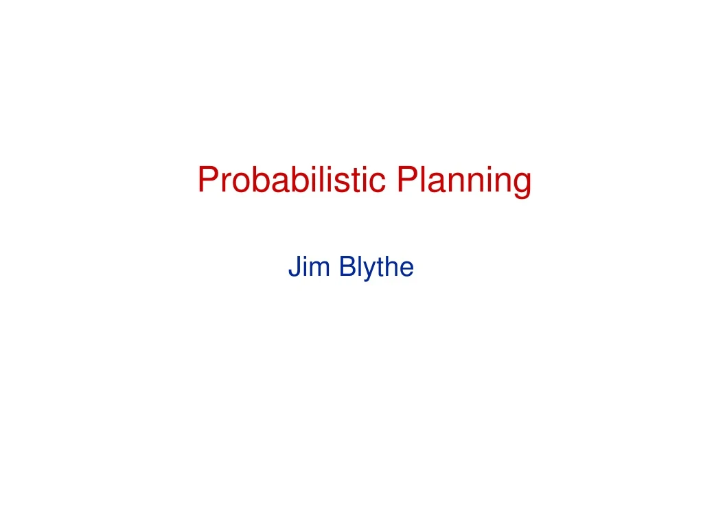 probabilistic planning