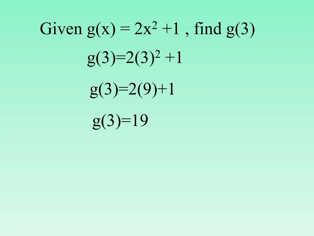 given g x 2x 2 1 find g 3
