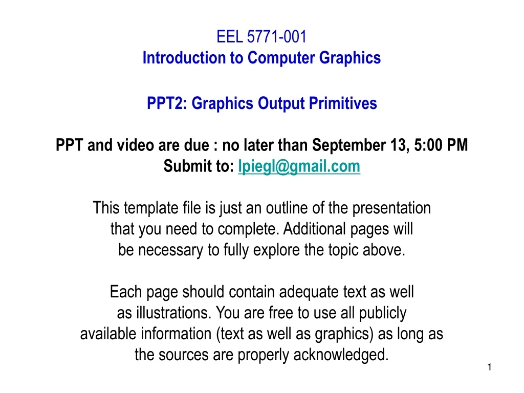 eel 5771 001 introduction to computer graphics