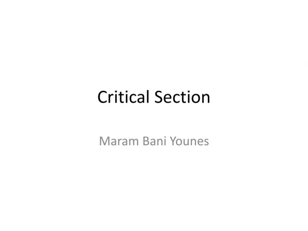 Critical Section