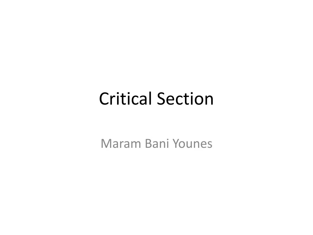 critical section