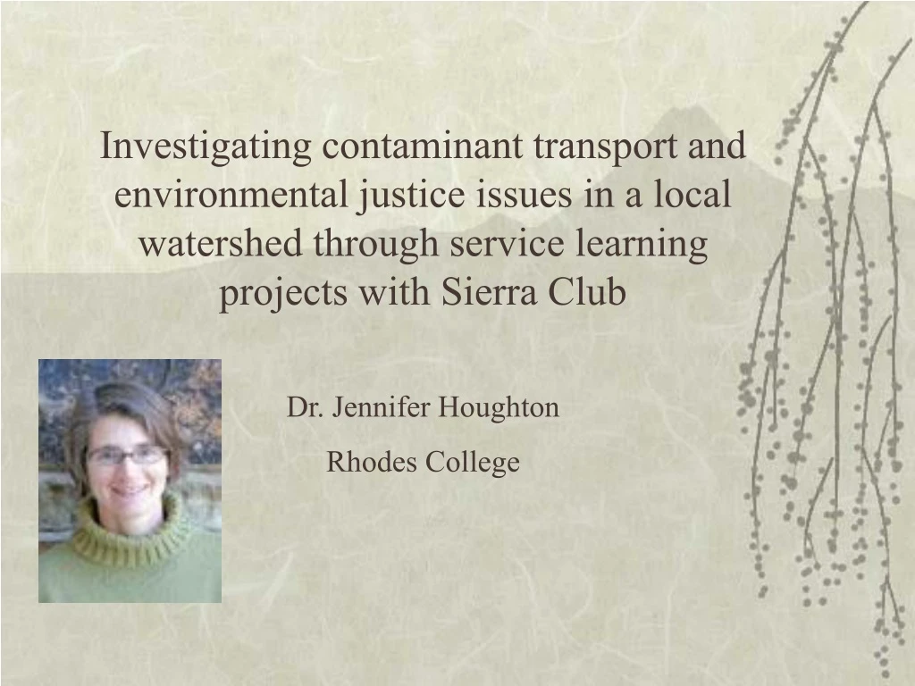 investigating contaminant transport