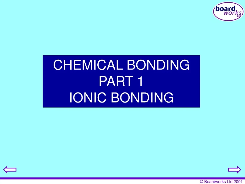 chemical bonding part 1 ionic bonding