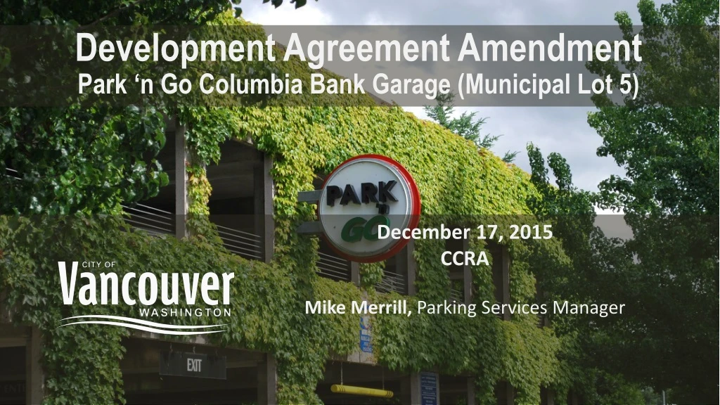 development agreement amendment park