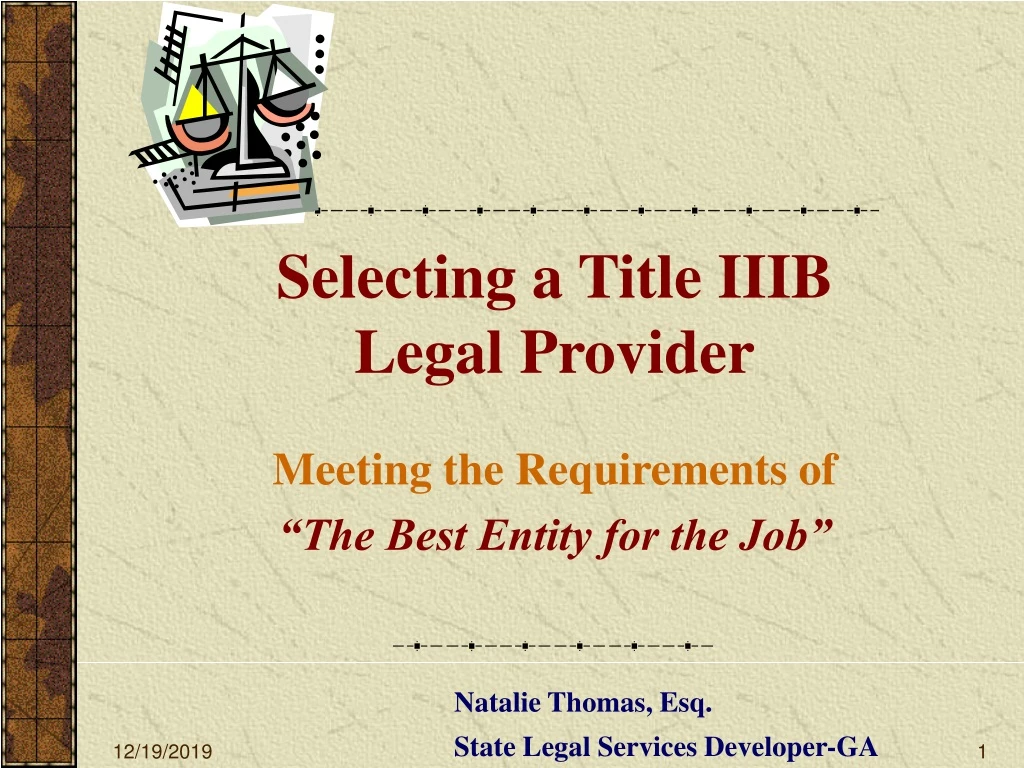 selecting a title iiib legal provider