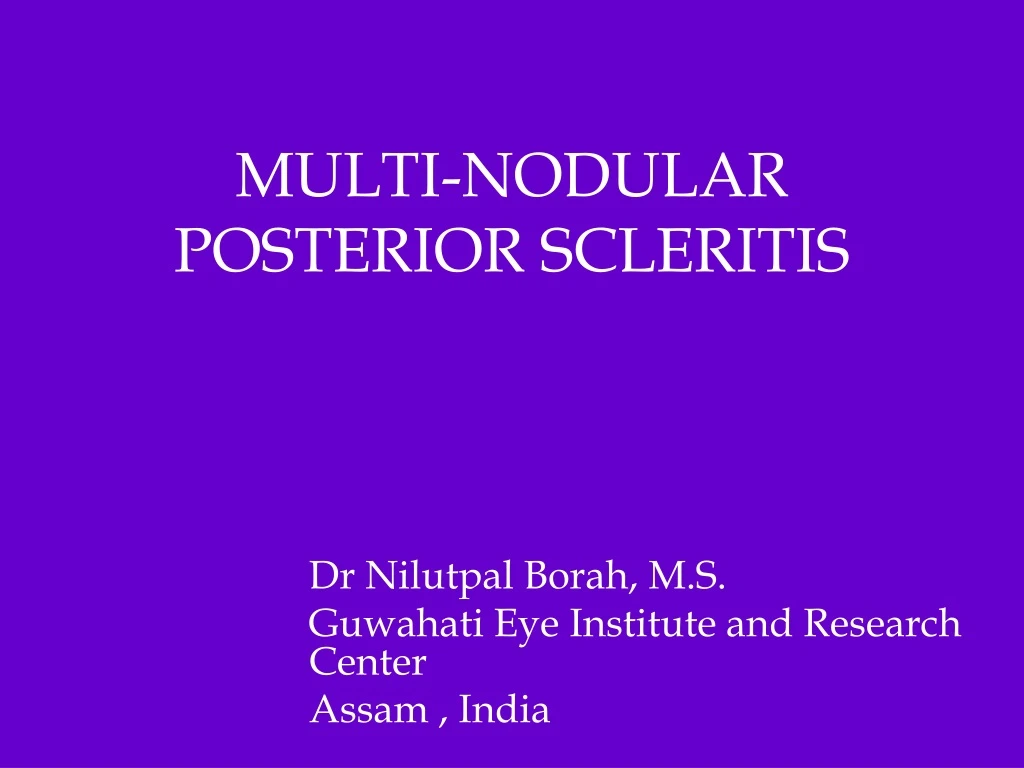 multi nodular posterior scleritis