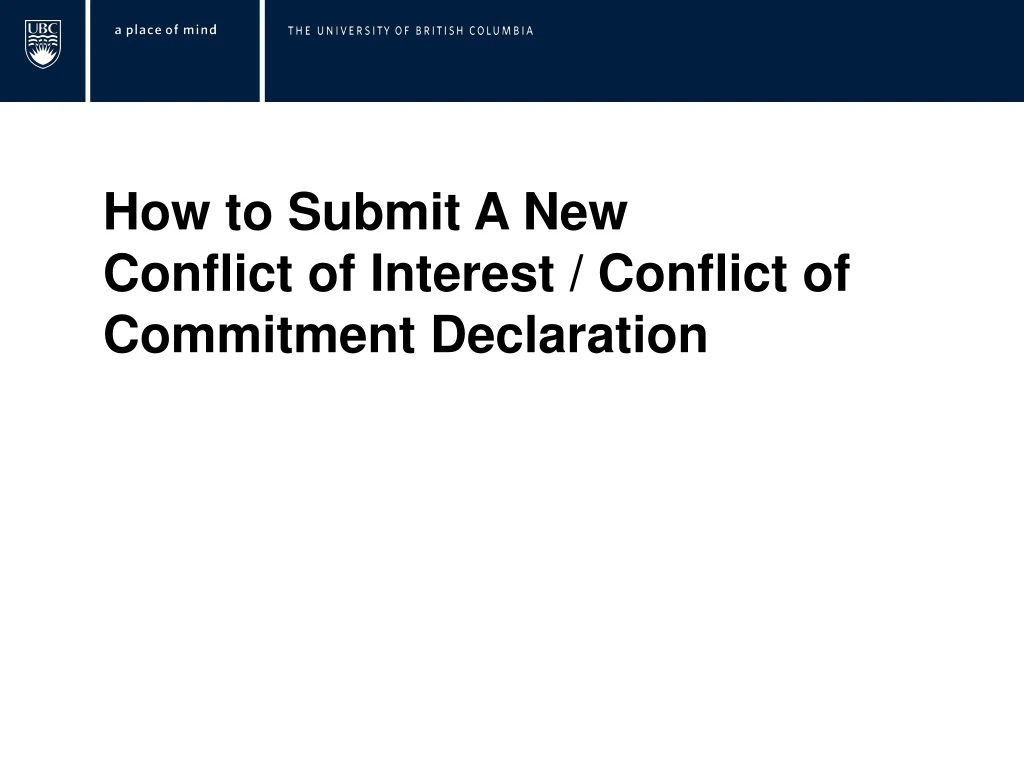 how to submit a new conflict of interest conflict