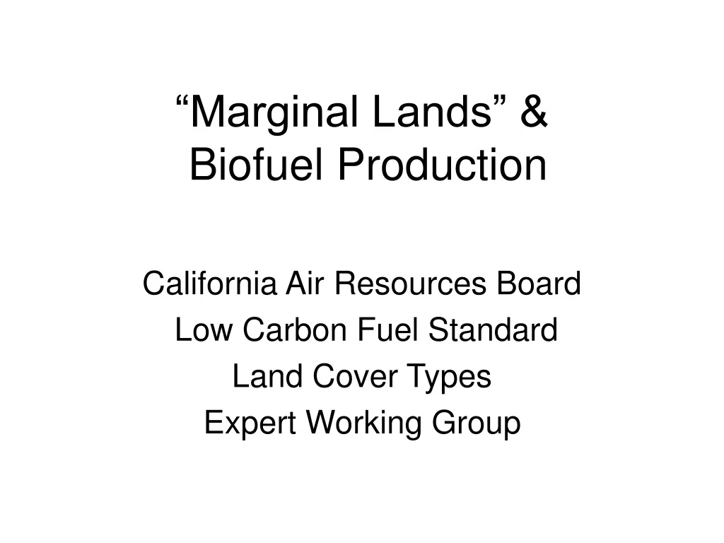 marginal lands biofuel production