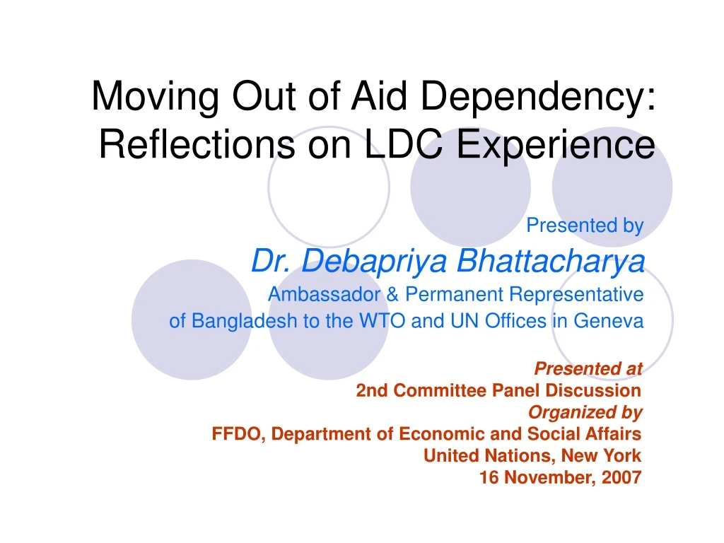 moving out of aid dependency reflections on ldc experience